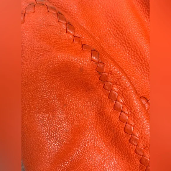 BOTTEGA VENETA 1Cervo Deerskin Large Hobo, Tangerine - Picture 11 of 14